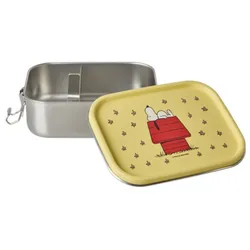 RICE Kleine Lunchbox Brotdose für Kinder mit Snoopy Print, 17 x 12 x 6 cm, gelb