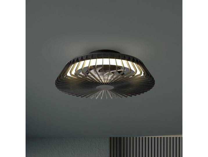 LED-Deckenventilator Himalaya Mini schwarz DC leise - Mantra Mantra Iluminación - Wohnzimmer - Modern - Kunststoff