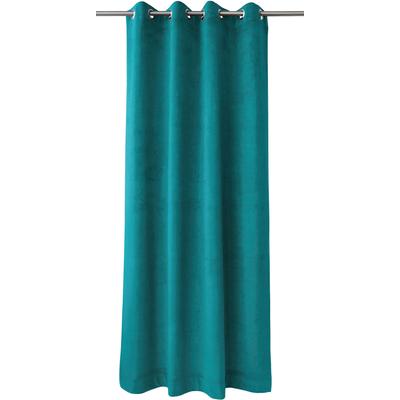 Vorhang APELT "TASSILO" Gr. 1, blau (petrol), B:135cm H:245cm, Polyester, Gardinen, HxB: 245x135, Tassilo, Ösenschal mit Mettalösen