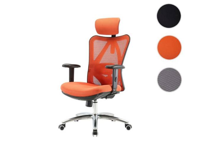 MCW Chaise de bureau SIHOO ergonomique charge max. 150kg sans repose-pieds orange