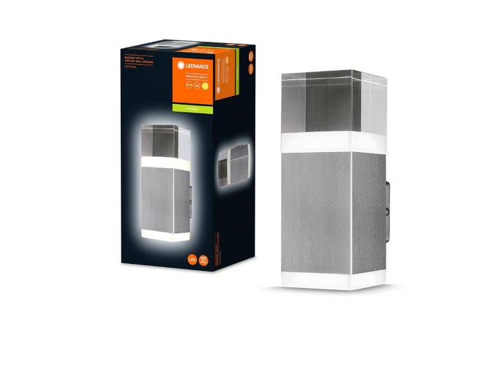 LEDVANCE Aussenwandleuchte Endura Style Crystal, alu / grau / zink, Edelstahl, Modern