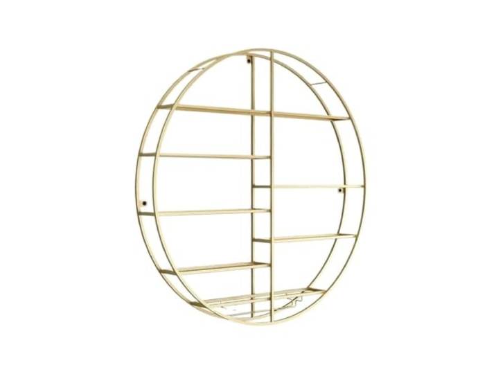 CGVJrtFHK Rundes wandhängendes Weinregal aus goldfarbenem Metall Mehrstufiges, geteiltes, rundes, rundes Weinflaschen- und Kelchregal, Wanddekor-Ornament
