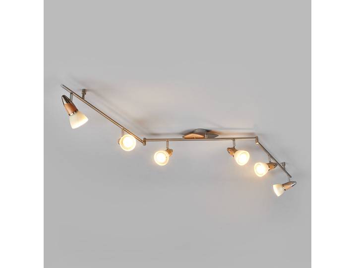 Marena 6 Plafonnier White/Nickel/Wood - Lindby - Salon / séjour - Rustique - Métal - Multi-ampoules
