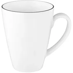 Seltmann Weiden Kaffeebecher  Lido Black Line ¦ weiß ¦ Porzellan