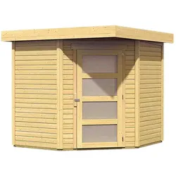 Karibu Gartenhaus Schwandorf 3 - 19 mm-213 x 217 cm- naturbelassen