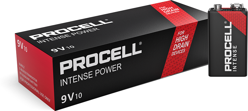 Duracell Procell Intense Power 9V PP3 6LR61 PX1604 Batteries   Box of 10