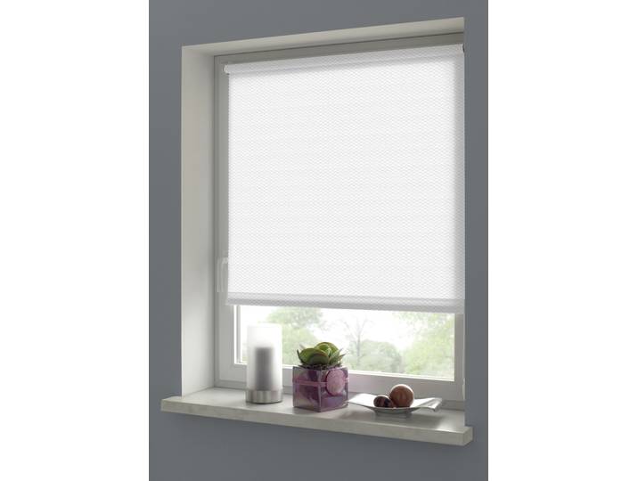 Rollo GARDINIA Shaun , weiss (weiß), B:100cm H:160cm, Polyester, Rollos, Rollo, Rautenmuster als die Wolle