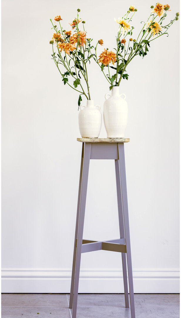 Ophelia & Co. Decatur Solid Wood Pine Plant Stand 2 Tier Dove Grey H80 x L28 x D28cm