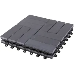 BodenMax Klickfliesen Terrasse Gehwegplatten Steinplatten Garten 30x30 cm Fliesen Balkon Klicksystem Wetterfest | Naturstein SCHIEFER | 2 Stück