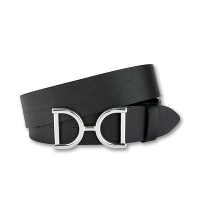 Ledergürtel SILBERGIFT "Ledergürtel aus Vollrindleder mit Koppelschließe", Damen, Gr. 80, schwarz, Rindsleder, Gürtel Ledergürtel