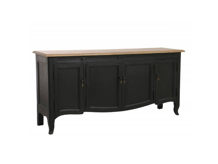 Buffet bas 4 portes 1 tiroir en bois noir