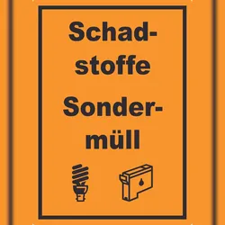 HB-Druck Schadstoffe Sondermüll Mülltrennung Aufkleber Text Symbol Lack Tinte A3 (297x420mm)