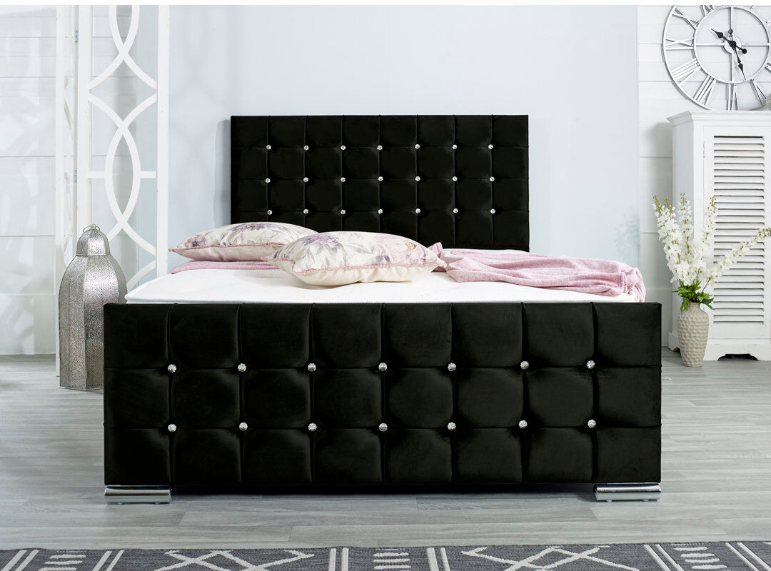 Wayfair Sleep Lexington Upholstered Bed Frame Black Single (3')