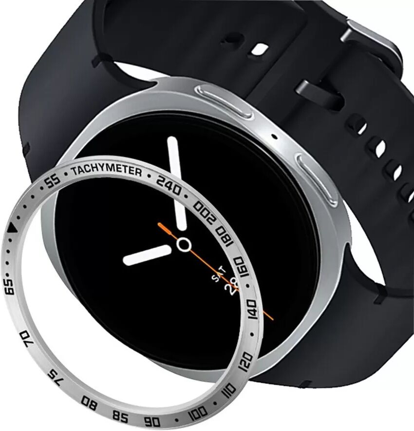INF Edelstahl-Lünettenring kompatibel mit Samsung Galaxy Watch8 40mm - Verbessern Sie Ihren Uhrenstil Schwarz + Splitter