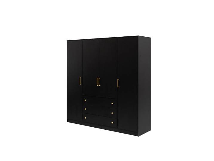 DREHTÜRENSCHRANK IRELIA 196/200/57,5 cm 4-türig Schwarz
