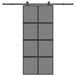 vidaXL Schiebetür mit Beschlag 90x205 cm Hartglas und Aluminium