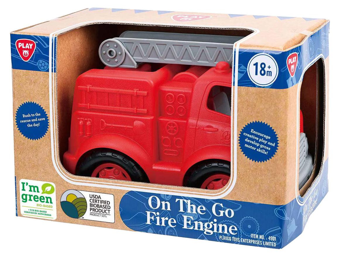 Playgo biologisch afbreekbare brandweerwagen voor kinderen, rood
