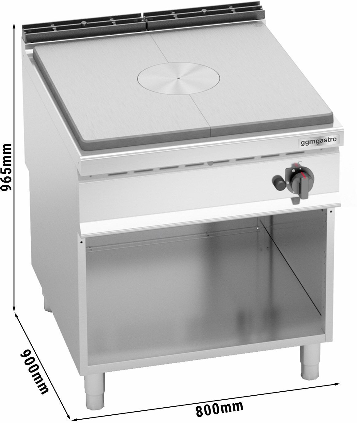 GGM Gastro Gas platenfornuis - 13 kW zilver