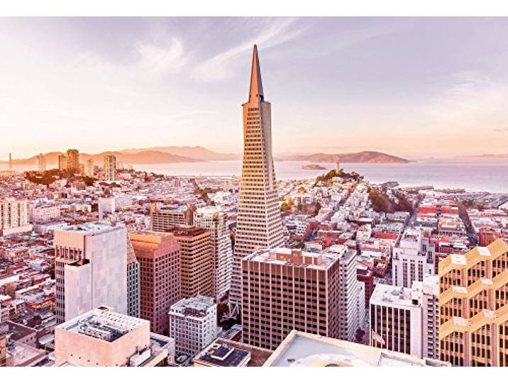 Komar Fototapete SAN FRANCISCO MORNING 368x254 cm Tapete, Wand Dekoration, USA, Skyline, Stadt, Downtown 8-535