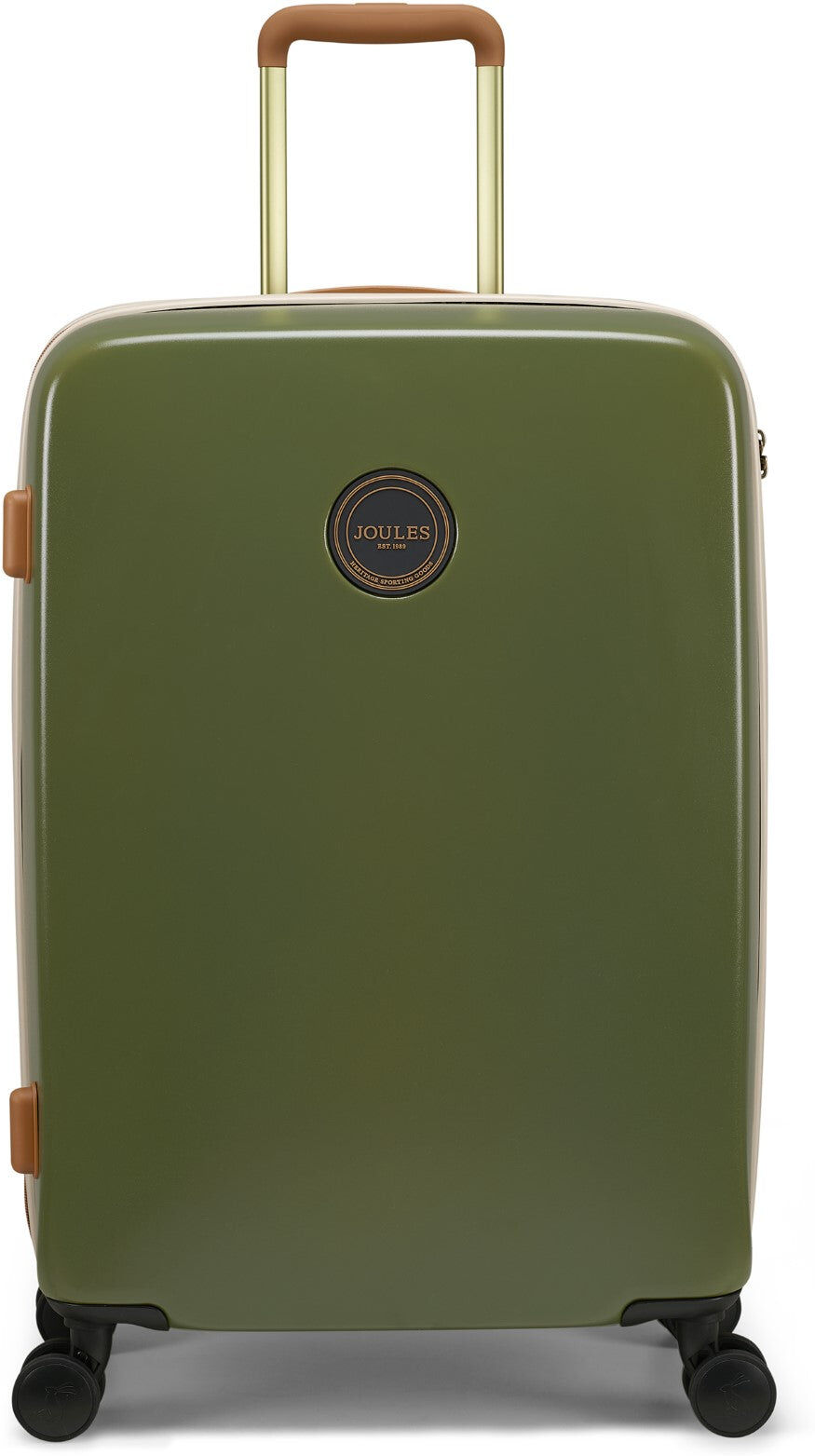 Joules Colour Block 66cm 4-Wheel Medium Suitcase - Olive/Tan