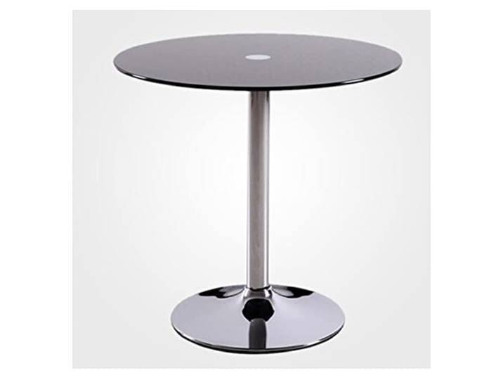 Rund Glas Sockeltisch Mit Platte Glas Küche Esstisch 60/70/80cm Modern Rund 2-4 Sitzer Frühstücks-Bistrotisch Chrom Fuß(Size:80cm,Color:Schwarz)
