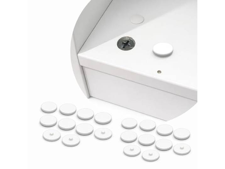 Sintrix Fab Lot de 20 capuchons de vis blancs - En plastique pour connecteurs excentriques - Convient pour écrou excentrique IKEA (crucifort) - Compatible avec Kallax/Expedit/Trofast et de nombreux