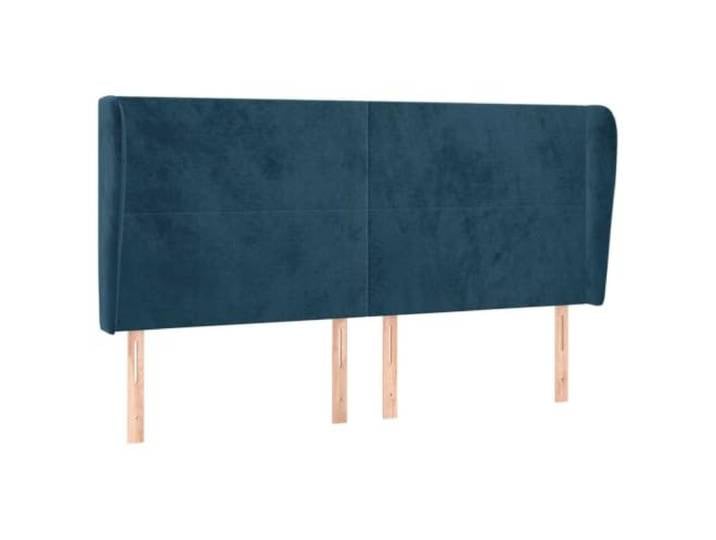 Makastle Kopfteil mit Ohren Dunkelblau Samt 163x23x118 cm Höhenverstellbar