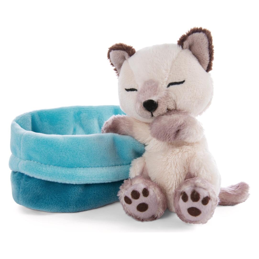 NICI plush toy sleeping cat siam in blue basket 12 cm (12 cm) (68370735)
