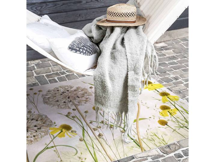 Vinylteppich Allium und Helenium 180 x 120cm Beige
