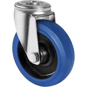 CASCOO Schwerlastrolle Serie R4F1, Lenkrolle, 200mm Ø, Gummi, Tragkraft 250kg