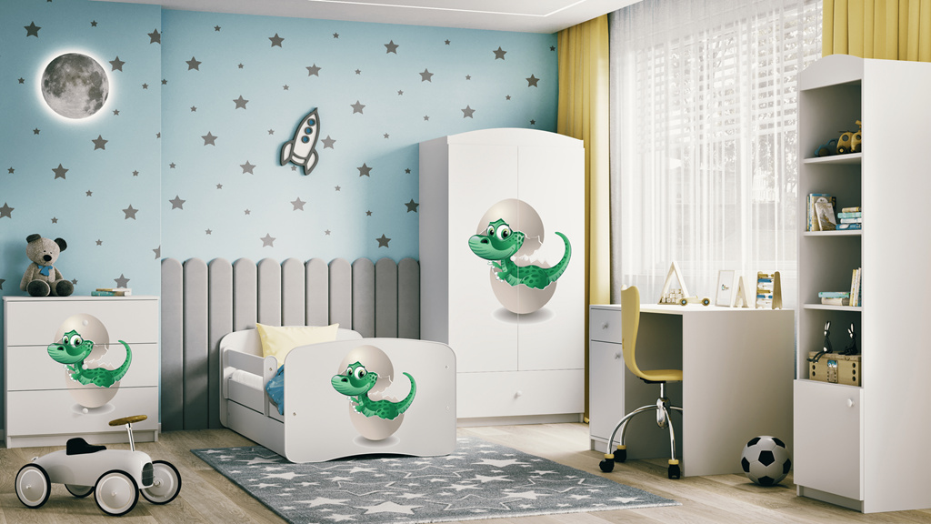 Bett babydreams rosa Waschbär mit Schublade Matratze 160/80