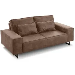 filippo Sofa Antwerp Mikrofaser Braun 3-Sitzer