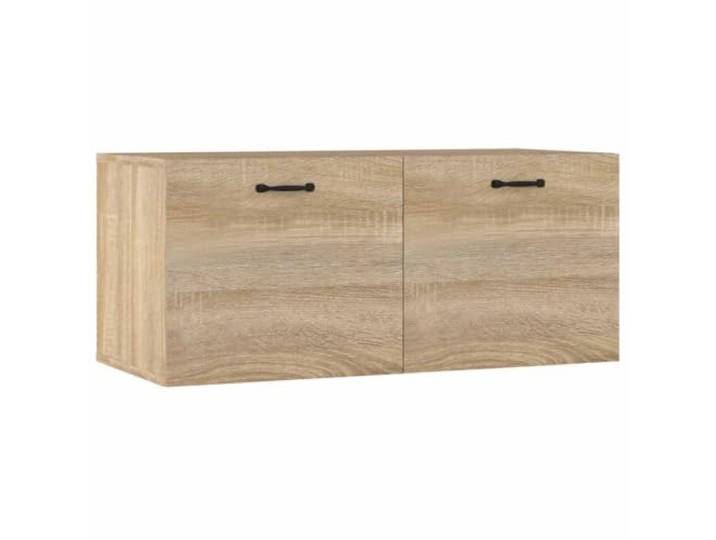 QINXIXINAIXI Wandschrank Sonoma-Eiche 80x36,5x35 cm Holzwerkstoff Wandmontage, Fächer für Bücher und Dekoration, TV-Schrank oder Arbeitszimmer, Schwebeschrank