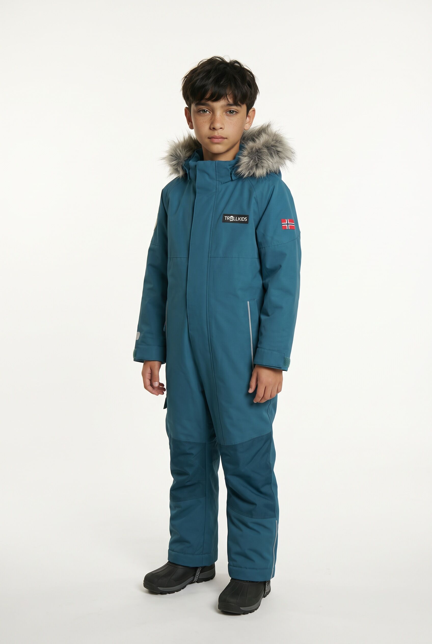 Schneeoverall TROLLKIDS "KIDS KIRKENES SNOWSUIT", Mädchen, Gr. 122, N-Gr, deep lagoon, Obermaterial: 100% Polyester. Futter: 100% Polyamid. Wattierung: 100% Polyester, Overalls Schneeoverall, sportlich, Schneeoverall, für Kinder, aus Polyester und Polyami