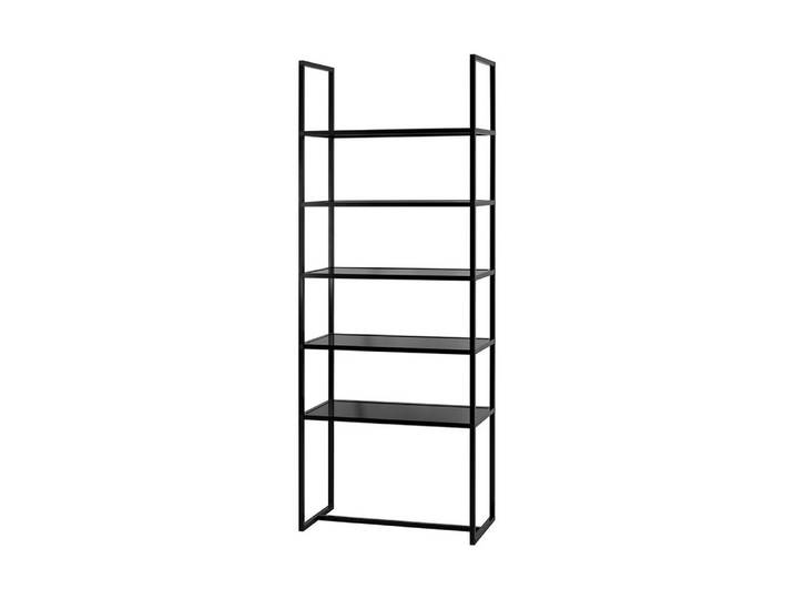 HR Direktverkauf GmbH Standregal Designregal Construct , 5 geräumige Ablagen, Schwarz/Silber, 5 stabile Ablagen aus 3 mm Aluminium-Verbund