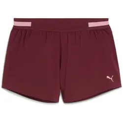 PUMA Strong Floral Ribbon High-Waist 3" Woven Trainingsshorts Damen 96 - ruby shimmer M