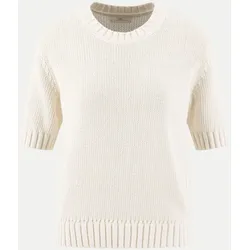 SHORTSLEEVE KNIT TAPE YARN SOLID Weiß L