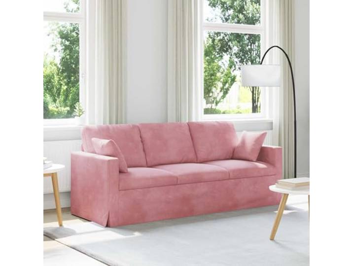 ZQQLVOO Sofa Rosa 198 x 78 x 80 cm Samt Modular Design, Metallrahmen, Holzarmlehnen, Ergonomisch, Wohnzimmer