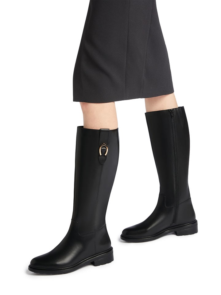 Geox Leder-Stiefel "Walk Pleasure" in Schwarz - 37