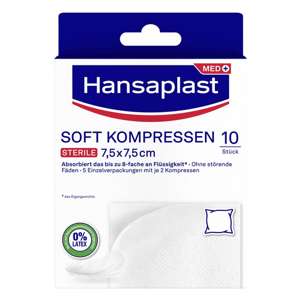 Beiersdorf AG Hansaplast Soft Kompressen 7,5x7,5 cm Steril 19401724
