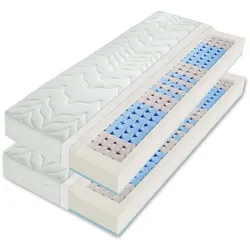 Sleepneo VARIO LUX Greenfirst Taschenfederkernmatratze 160x200 cm (2 x 80x200cm) H4 H3, Höhe 22cm, 7 Zonen Matratze 160x200, Bezug mit Greenfirst® Veredelung