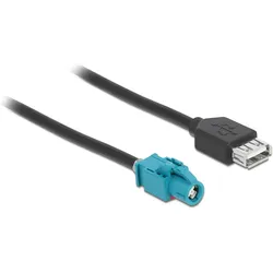 Delock USB-Kabel HSD Z - USB-A, (f-f) 1 m, Elektronikkabel + Stecker, Schwarz