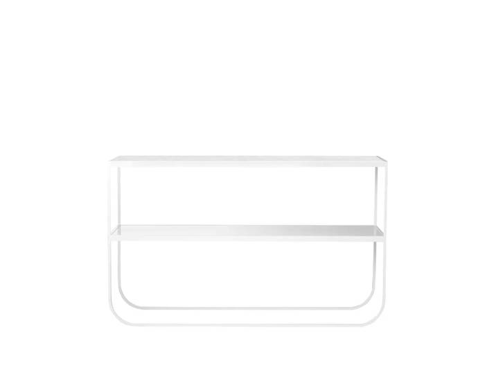 Asplund Tati Console 120 table d appoint blanc marbré, support blanc, 120'