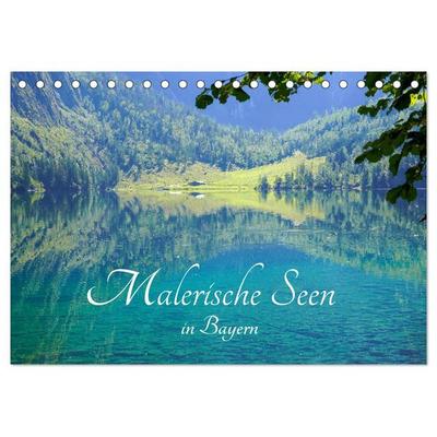 Malerische Seen in Bayern (Tischkalender 2026 DIN A5 quer), CALVENDO Monatskalender