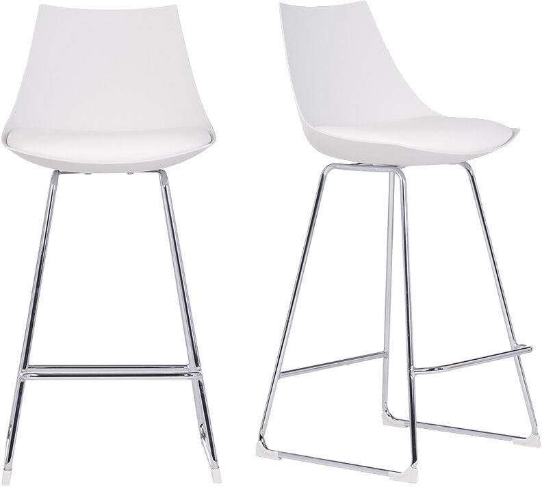 Miliboo Design-Barhocker weiß 65 cm (2er-Satz) JUNE