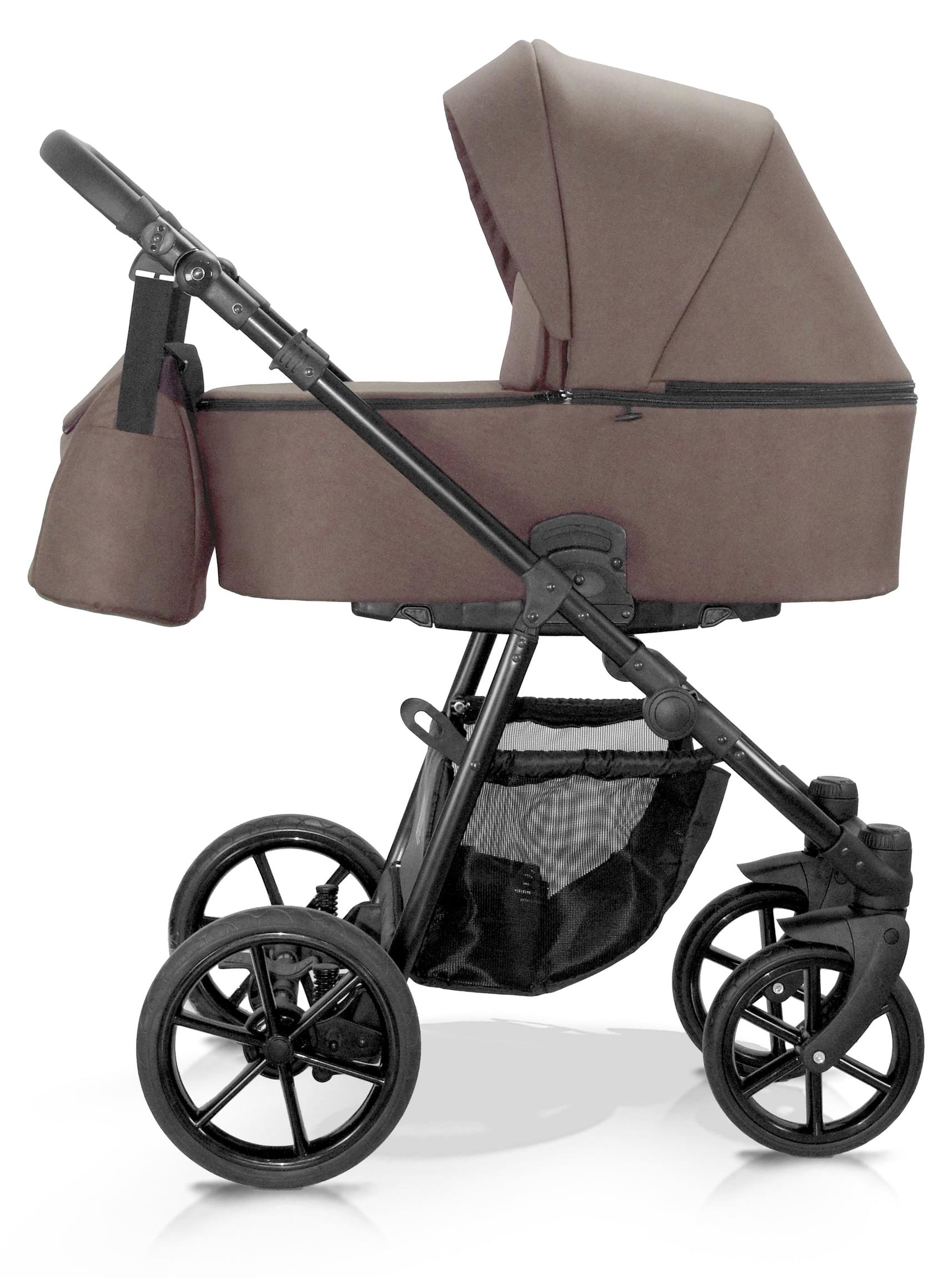 Milukids Risso 3-in-1 Kombikinderwagen Schwarz mit Babyschale (RIS-12)