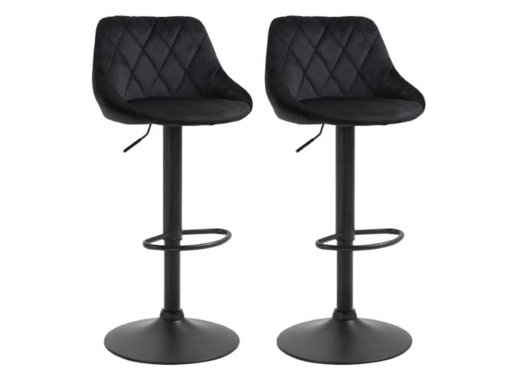HOMCOM Barhocker 2er-Set Höhenverstellbar mit Rückenlehne, Schwarz