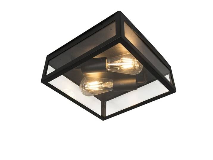 Plafonnier d'extérieur intelligent industriel noir avec 2 WiFi