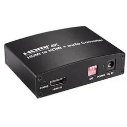 PremiumCord HDMI 4K Audio-Extraktor mit Audio-Trennung auf Stereo-Buchse, SPDIF Toslink, RCA, Audio Adapter, Schwarz