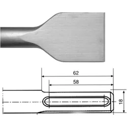 Dönges, Meissel, Spatmeissel, SDS-max Aufnahme, Länge 400 mm, Breite 50 mm